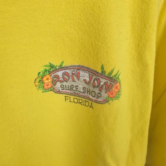 Ron Jon Surf Shop Graphic Tee Yellow Parrot Florida XL Vintage Y2K Vibes - Picture 2 of 5